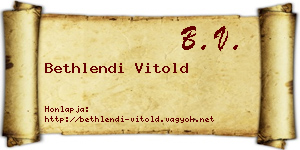 Bethlendi Vitold névjegykártya